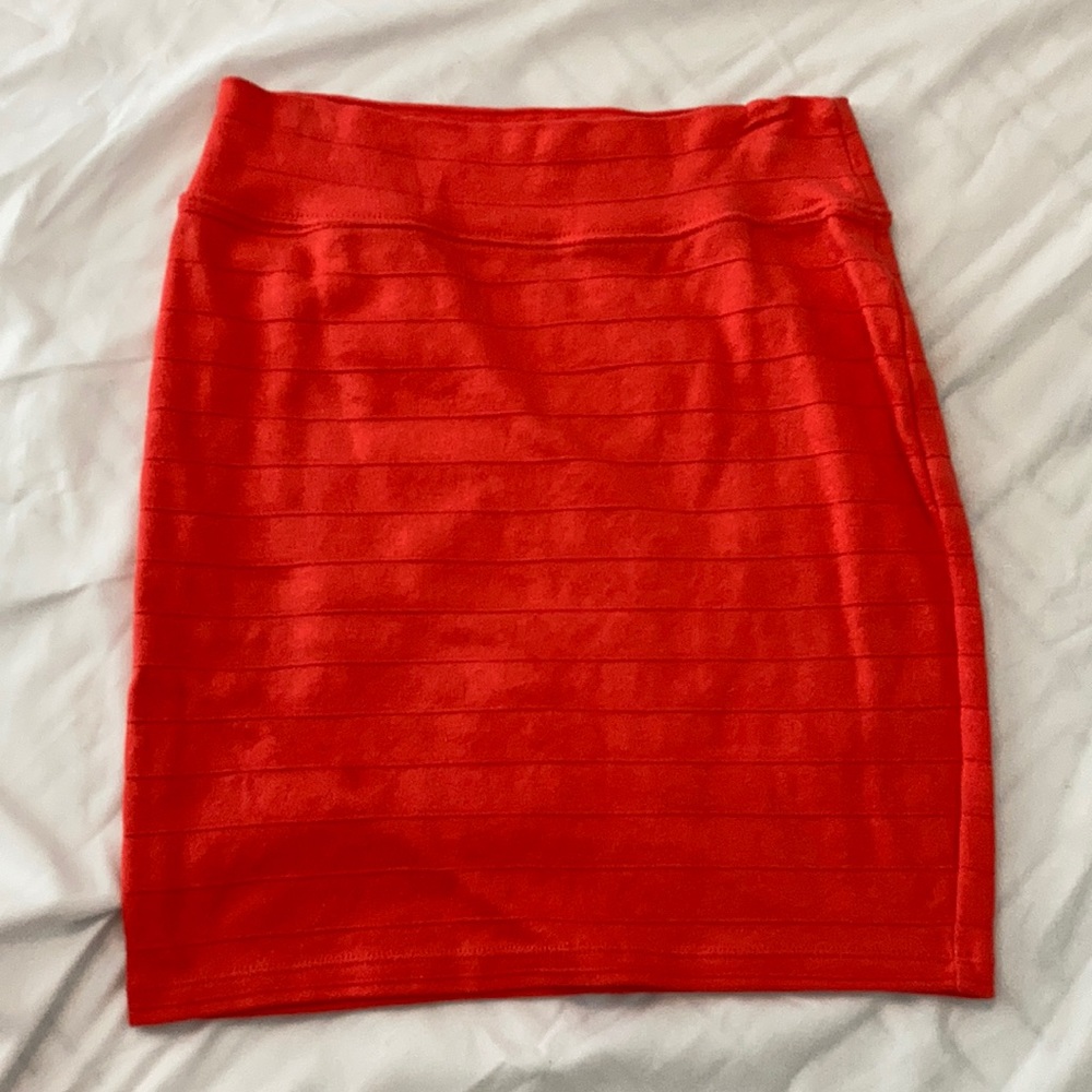 Red/Orange Bodycon Skirt